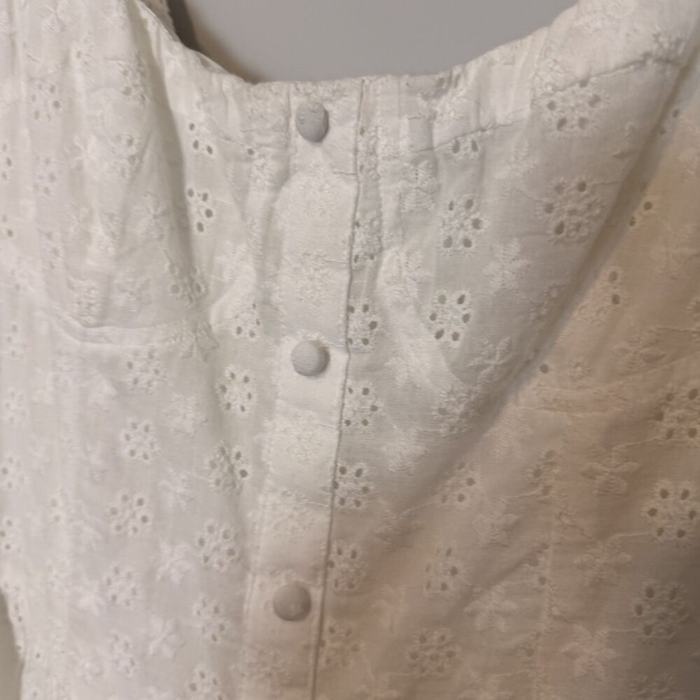 NWT Lulus Profound Sweetness White Eyelet Mini Dress Size Large Cotton - Picture 7 of 16